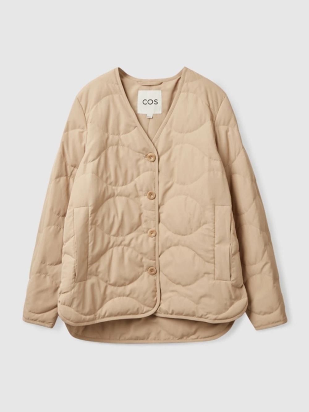 COS Padded Liner Jacket In Beige size L